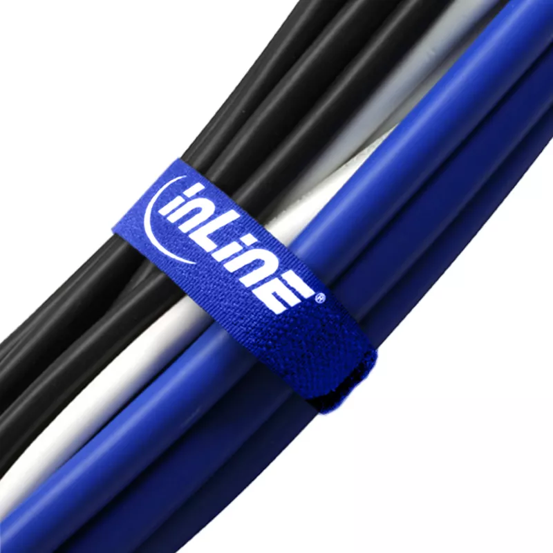 InLine suchý zips na káble 20 x 400 mm 10 ks modrá