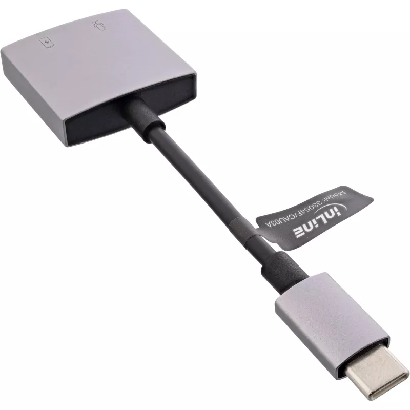 InLine USB-C audio adaptérový kábel, USB-C na 3,5 mm jack + PD 30 W