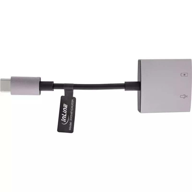 InLine USB-C audio adaptérový kábel, USB-C na 3,5 mm jack + PD 30 W