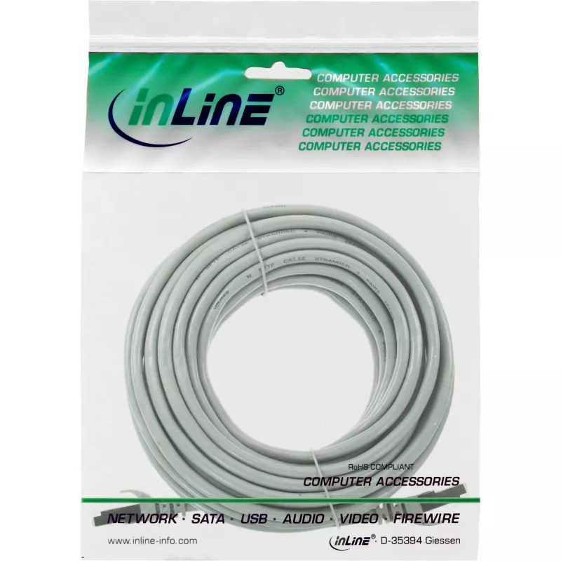 InLine patch kábel U/UTP Cat.5e sivý 5 m