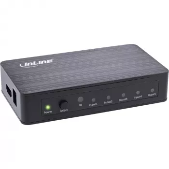 InLine HDMI prepínač 5-portový 4K2K@60Hz HDCP 2.2 čierny