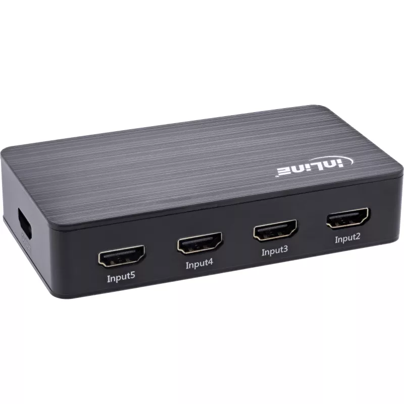 InLine HDMI prepínač 5-portový 4K2K@60Hz HDCP 2.2 čierny