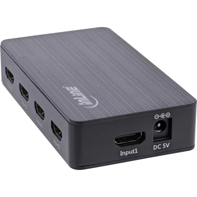 InLine HDMI prepínač 5-portový 4K2K@60Hz HDCP 2.2 čierny