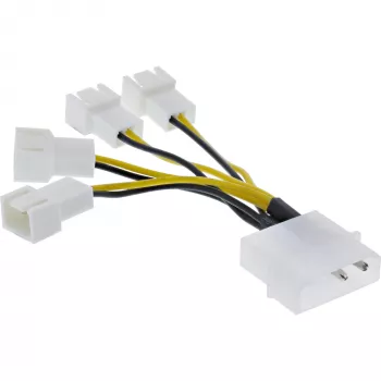 Napájací adaptérový kábel Molex InLine 33341A 0,05 m 4x ventilátorový konektor