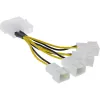 Napájací adaptérový kábel Molex InLine 33341A 0,05 m 4x ventilátorový konektor