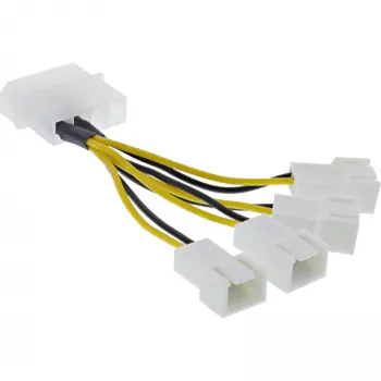 Napájací adaptérový kábel Molex InLine 33341A 0,05 m 4x ventilátorový konektor