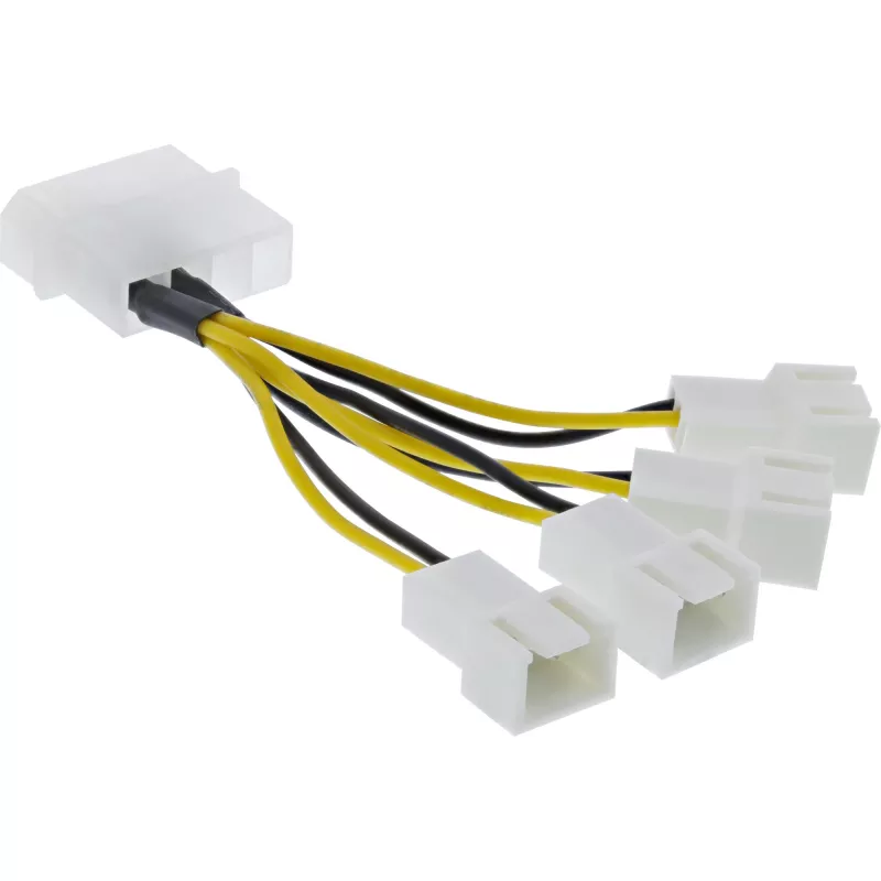 Napájací adaptérový kábel Molex InLine 33341A 0,05 m 4x ventilátorový konektor