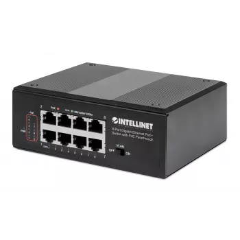 Priemyselný switch Intellinet 8-port Gigabit Ethernet PoE+