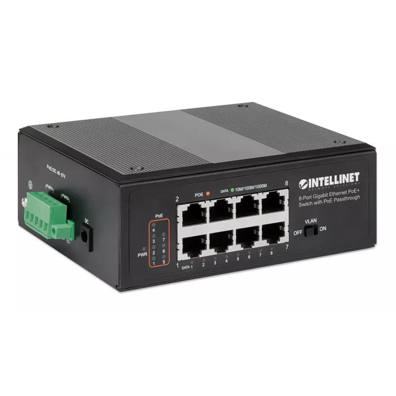 Priemyselný switch Intellinet 8-port Gigabit Ethernet PoE+