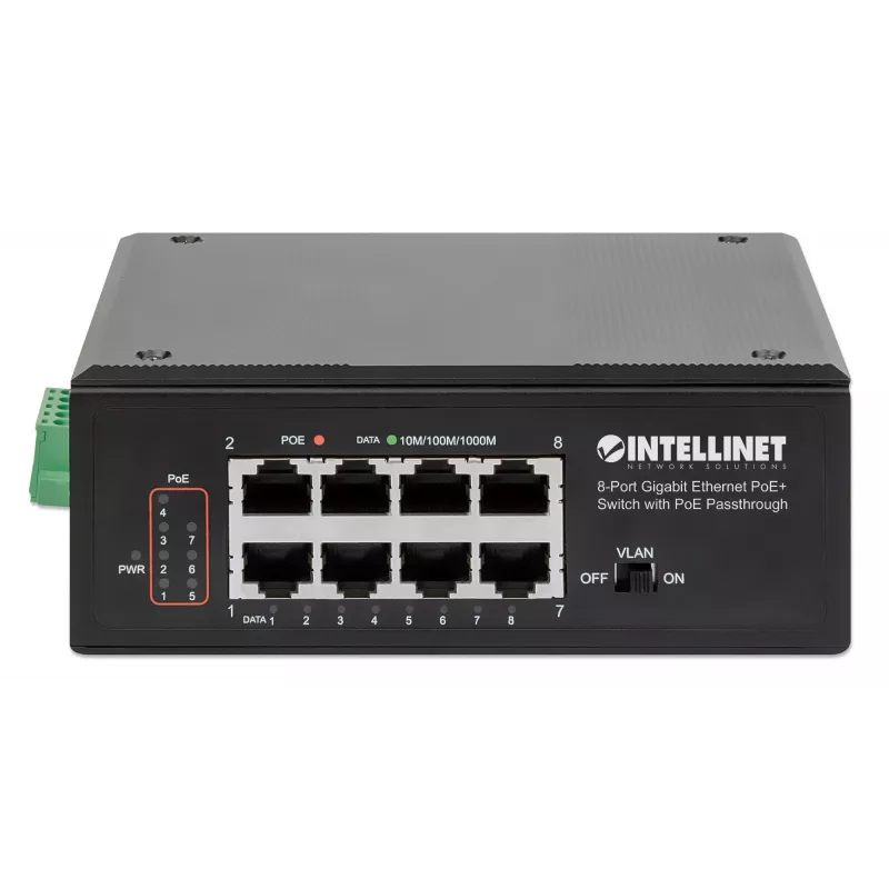 Priemyselný switch Intellinet 8-port Gigabit Ethernet PoE+