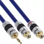 InLine audio kábel Premium 2x RCA samica / 3,5 mm samec pozlátený 0,25 m