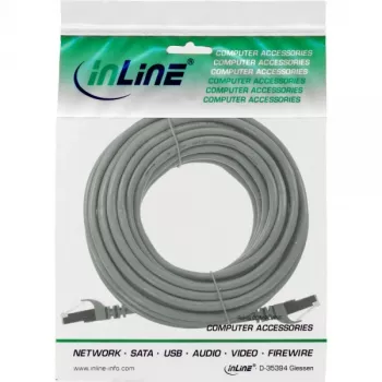 InLine patch kábel U/UTP Cat.5e AWG26 sivý 10 m