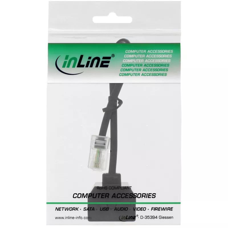 InLine ISDN splitter 1x RJ45 M / 2x RJ45 F, 8P4C bez odporov
