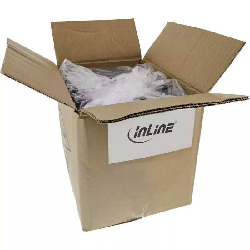 InLine USB 2.0 kábel A samec na A samica pre záslepku slotu, 0,6 m, čierny, hromadné balenie 120 kusov