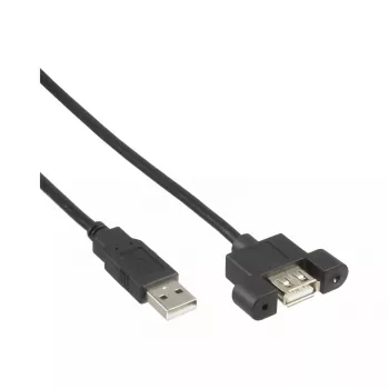 InLine USB 2.0 kábel A samec na A samica pre záslepku slotu, 0,6 m, čierny, hromadné balenie 120 kusov