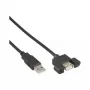 InLine 100 ks bulk balenie USB 2.0 kábel A konektor samec na A konektor samica pre slotovú lištu 0,6 m