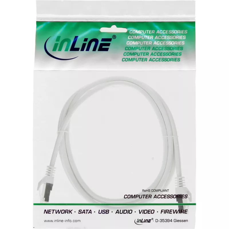 InLine patch kábel SF/UTP Cat.5e biely 3m