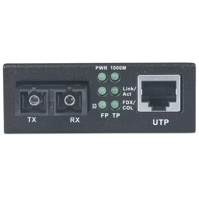 Intellinet gigabitový ethernetový single mode mediakonvertor, 10/100/1000Base-T na 1000Base-Lx (SC) single-mode, 20 km