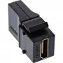 InLine HDMI Keystone Snap-In modul, 4K/60Hz, HDMI AF/AF zahnutý čierny