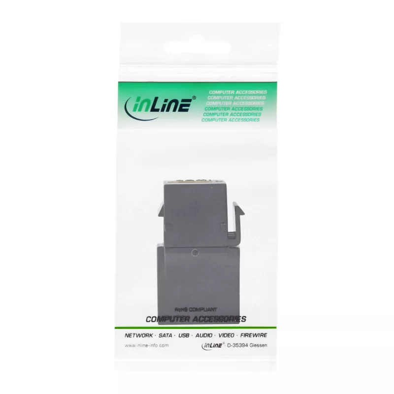 InLine HDMI Keystone Snap-In modul, 4K/60Hz, HDMI AF/AF zahnutý čierny