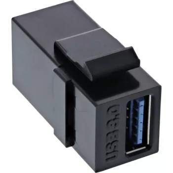 InLine USB 3.1 Snap-In modul, USB-A konektor samica/samica, čierne puzdro