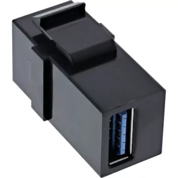 InLine USB 3.1 Snap-In modul, USB-A konektor samica/samica, čierne puzdro