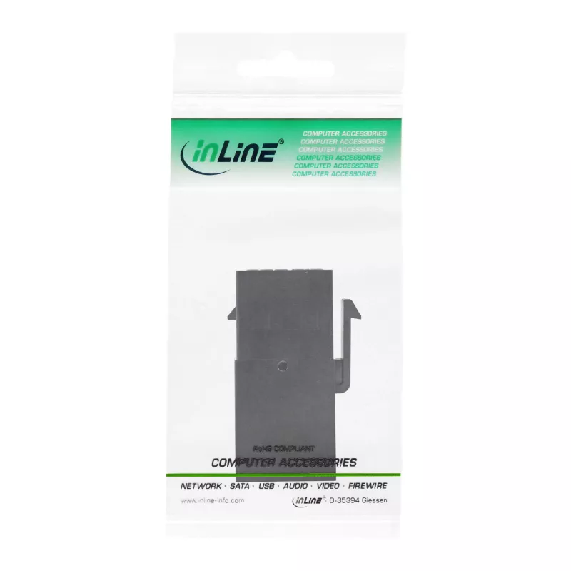 InLine USB 3.1 Snap-In modul, USB-A konektor samica/samica, čierne puzdro