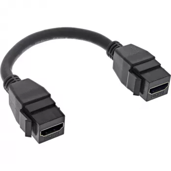 InLine HDMI 2-násobný Keystone kábel 4K/60Hz, HDMI A konektor samica/samica, čierny, 0,2 m