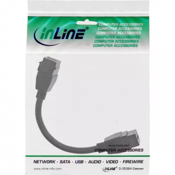 InLine HDMI 2-násobný Keystone kábel 4K/60Hz, HDMI A konektor samica/samica, čierny, 0,2 m