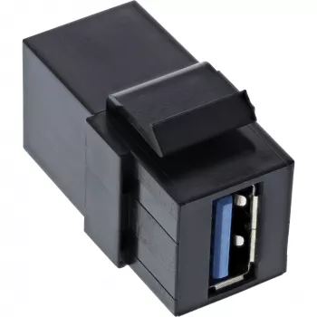 InLine USB 3.1 Snap-In modul, USB-A B/B, 90° zahnutý, čierne puzdro
