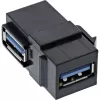 InLine USB 3.1 Snap-In modul, USB-A B/B, 90° zahnutý, čierne puzdro