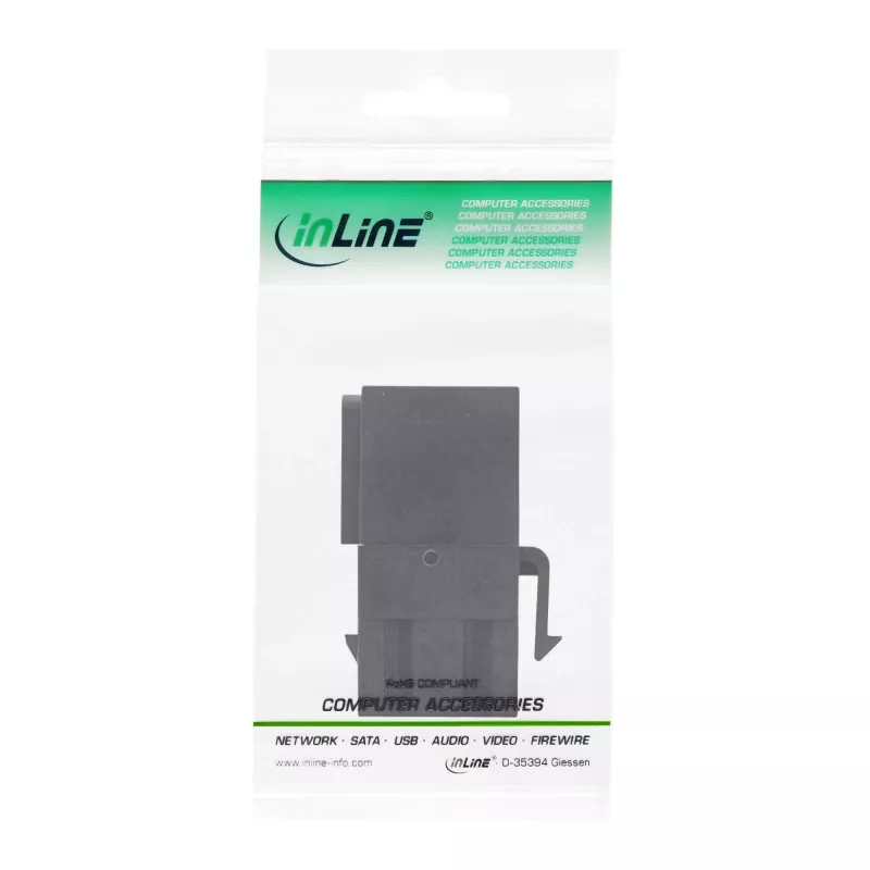 InLine USB 3.1 Snap-In modul, USB-A B/B, 90° zahnutý, čierne puzdro