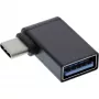 InLine USB 3.2 Gen.2 adaptér, USB-C konektor samec na USB-A konektor samica zahnutý 90° OTG