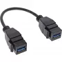 InLine USB 3.2 Gen1 2x Keystone adaptérový kábel, 2x USB A Keystone konektor samica, 0,2m