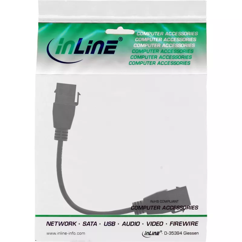 InLine USB 3.2 Gen1 2x Keystone adaptérový kábel, 2x USB A Keystone konektor samica, 0,2m