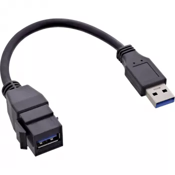 USB 3.2 Gen1 adaptérový kábel InLine 76206C 0,2 m USB A konektor samec na Keystone konektor samica