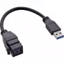 USB 3.2 Gen1 adaptérový kábel InLine 76206C 0,2 m USB A konektor samec na Keystone konektor samica
