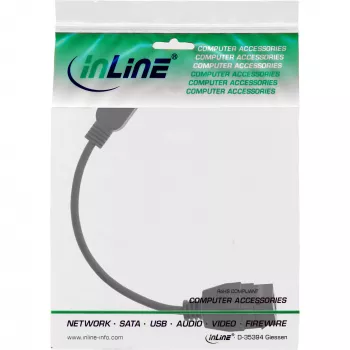 USB 3.2 Gen1 adaptérový kábel InLine 76206C 0,2 m USB A konektor samec na Keystone konektor samica