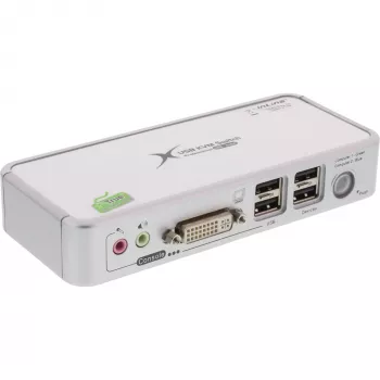 InLine Compact Desktop KVM Switch USB DVI 2 port + audio s káblami 1,2 m