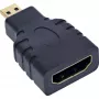 InLine HDMI adaptér HDMI-A konektor samica / HDMI-D konektor samec, 4K/60Hz, pozlátený