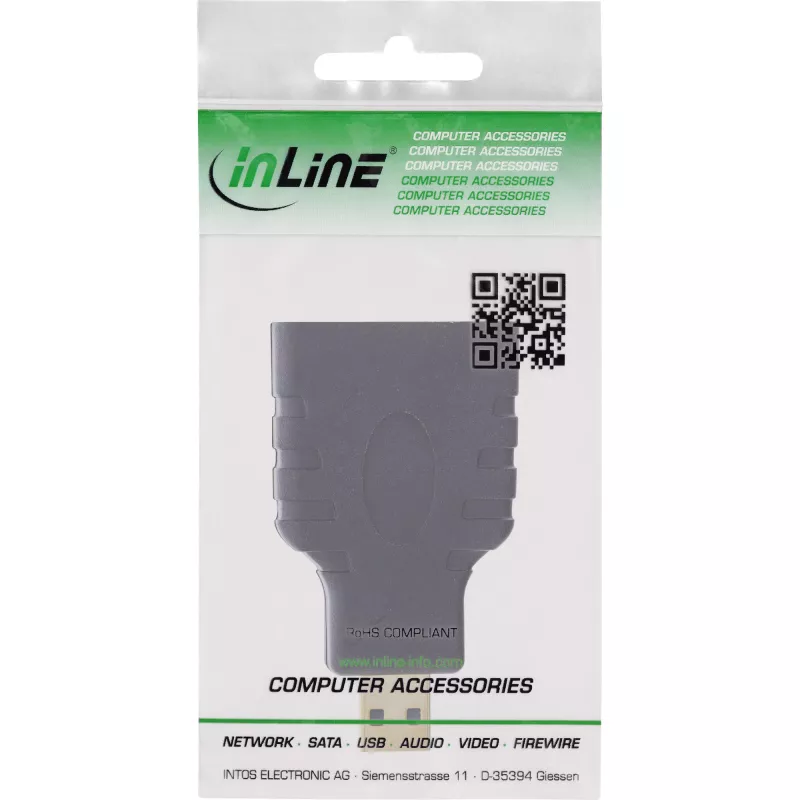 InLine HDMI adaptér HDMI-A konektor samica / HDMI-D konektor samec, 4K/60Hz, pozlátený