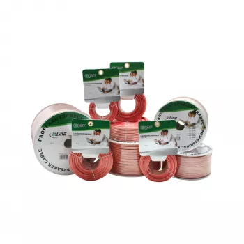 InLine reproduktorový kábel 2x 2,5mm² CCA transparentný 50m