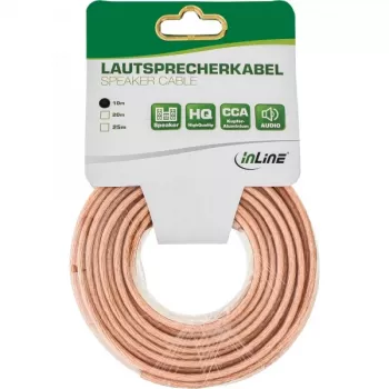 Reproduktorový kábel InLine 98310T 2x 2,5mm² CCA transparentný 10m