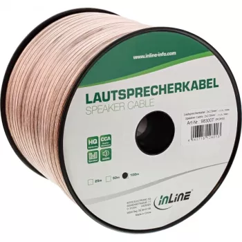 InLine reproduktorový kábel 2x 2,5mm² CCA transparentný 100m
