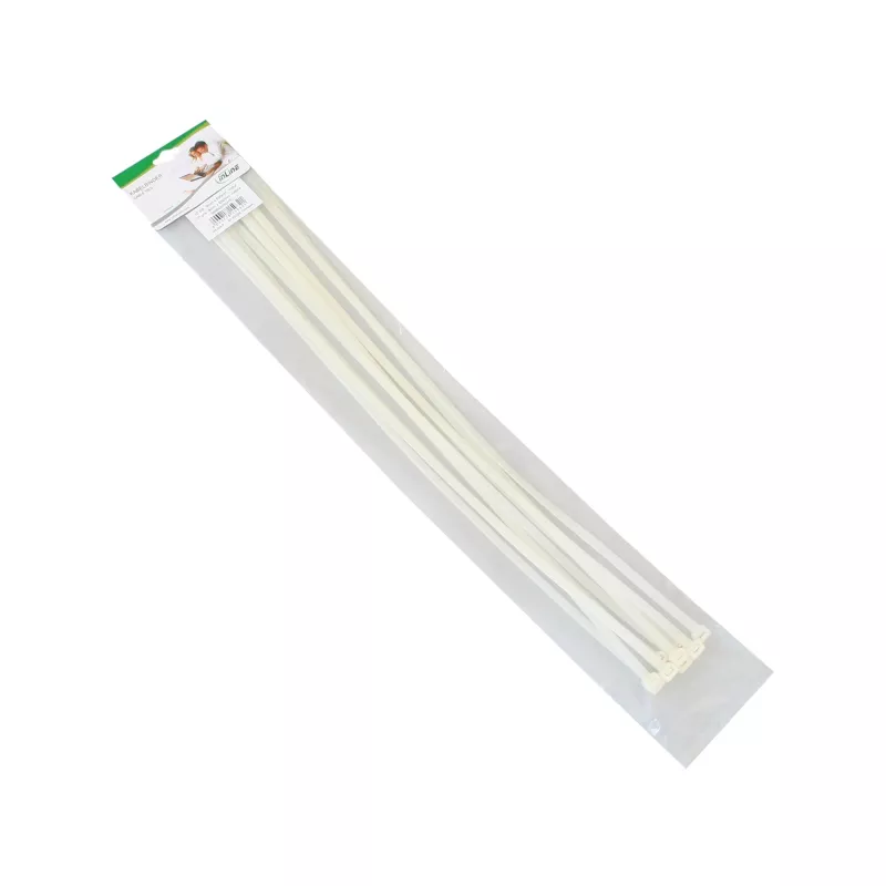 InLine 59964Z sťahovacie pásky na káble, 650 x 9 mm, nylon PA 6.6, pevnosť v ťahu 79,4 kg, od -20 do +85 °C, prírodná farba, 10 ks