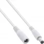 InLine DC predlžovací kábel, DC konektor samec/samica 5,5x2,1mm, biely, 1m