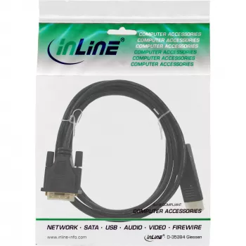 InLine konvertorový kábel DisplayPort na DVI, čierny, 5 m