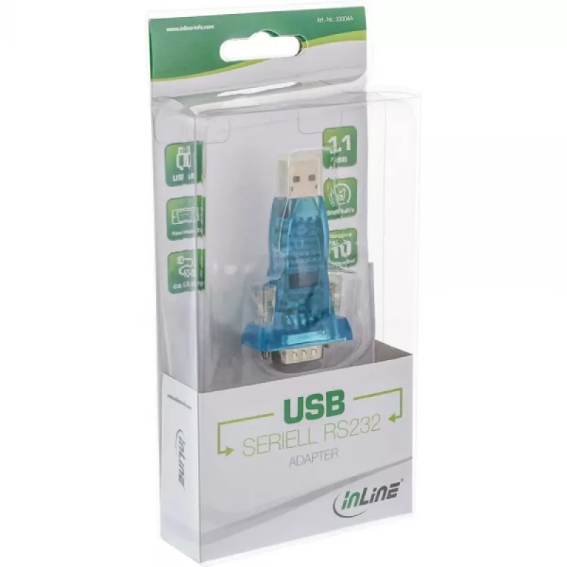 InLine USB na RS232 adaptér USB A na 9-pin Sub-D USB predlžovací 0,8m