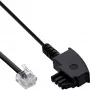 Sieťový kábel InLine ADSL splitter kábel TAE-F 6P2C DEC konektor samec 20 m čierny
