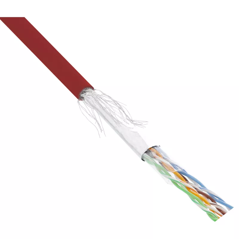 InLine patch kábel SF/UTP Cat.5e AWG26 CCA PVC červený 100 m